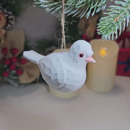 Baby Pigeon Wooden Hanging Christmas Tree Ornament