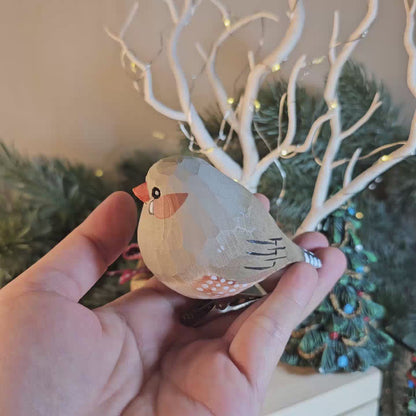 Zebra Finch Bird Clip-on Ornament