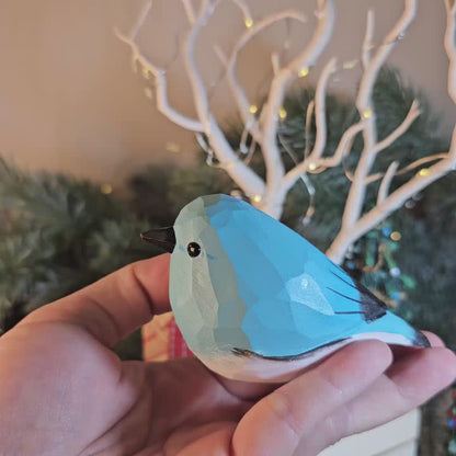 Mountain Bluebird Clip-on Bird Ornament