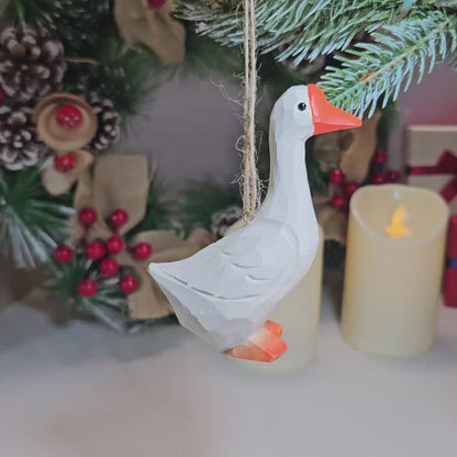 Goose Wooden Hanging Christmas Tree Ornament