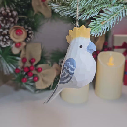 Cockatoo Wooden Hanging Christmas Tree Ornament