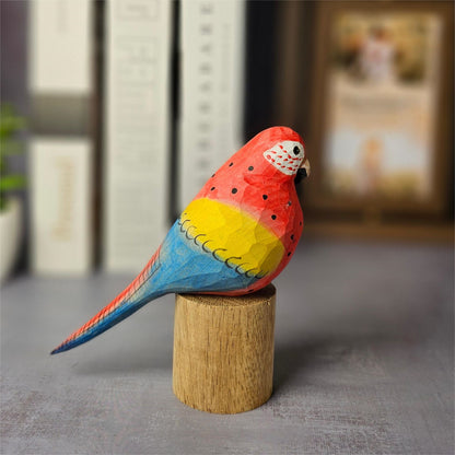 Scarlet Macaw Parrot Figurine - Wooden Islands