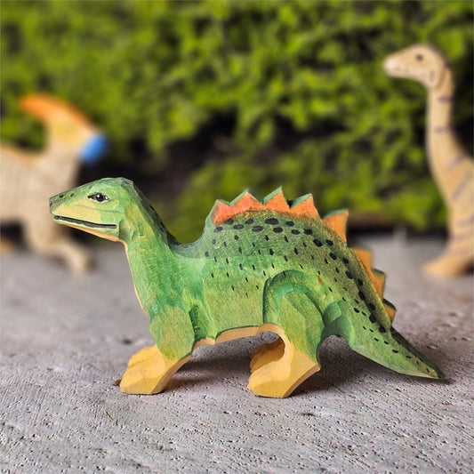 Stegosaurus Hand-Carved Wooden Figurine - Wooden Islands