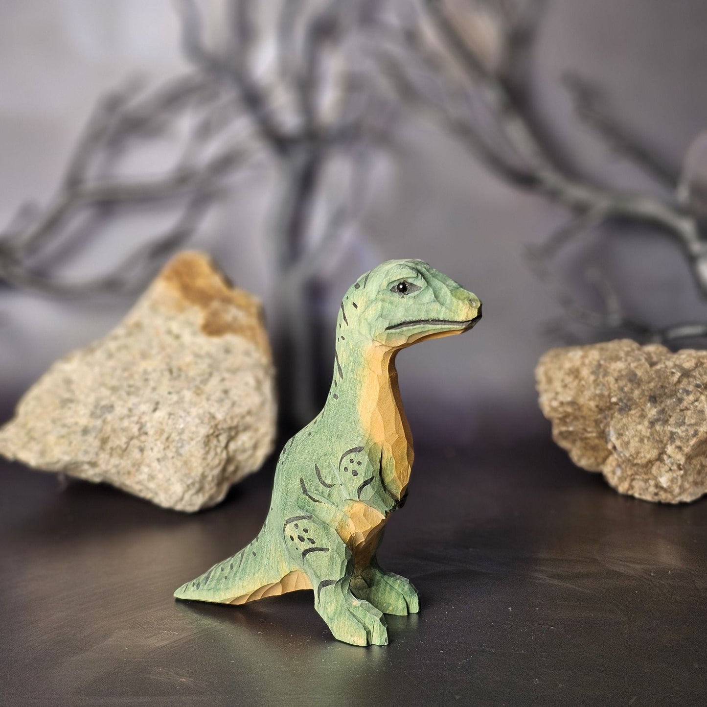 Tyrannosaurus Rex Baby Hand-Carved Figurine - Wooden Islands