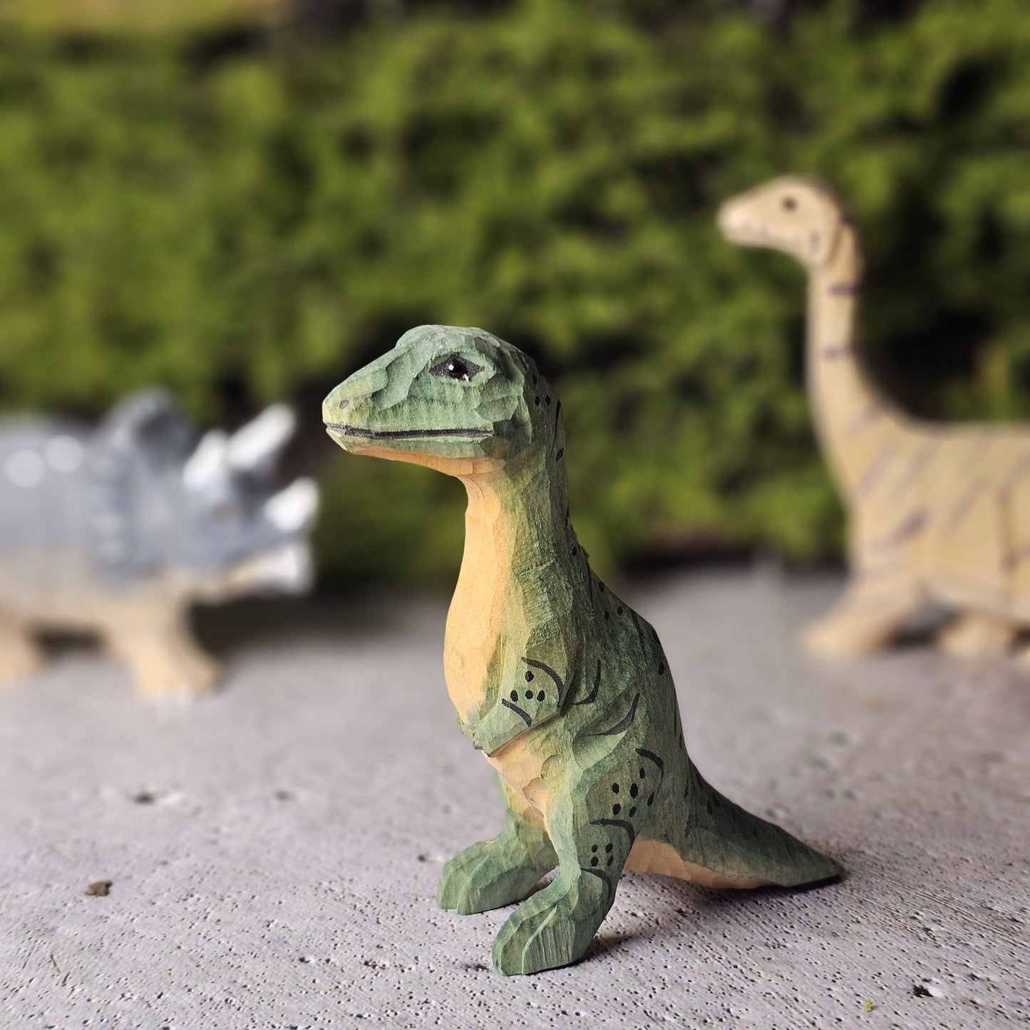 Tyrannosaurus Rex Baby Hand-Carved Figurine - Wooden Islands