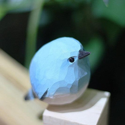 2nd Gen Mountain Bluebird Figurines Hand Carved Painted Wooden borb - Wooden Islands