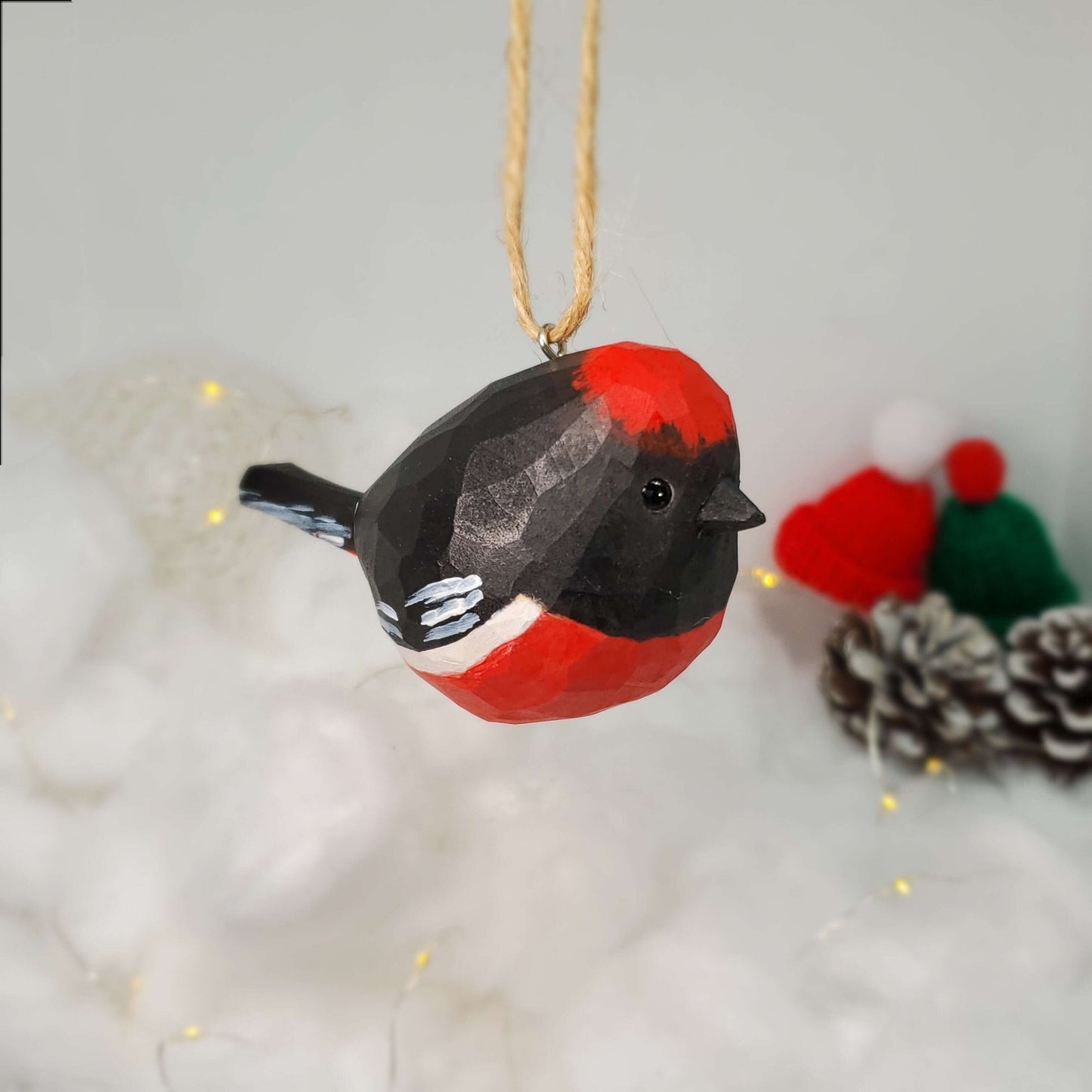 Australasian Robin Bird Hanging Ornaments - Wooden Islands
