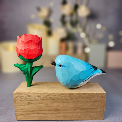 Bluebird A with Rose - Wooden Islands