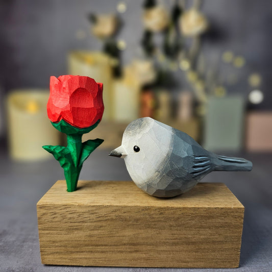 Canada Jay with Rose - Wooden Islands