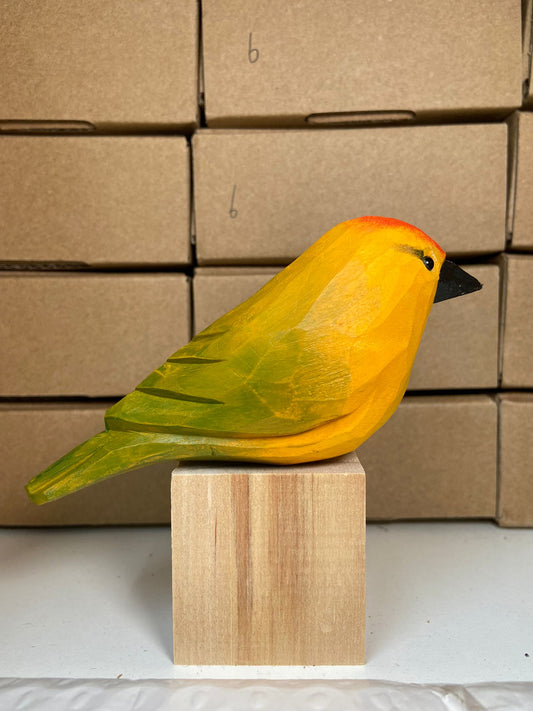 Canary Hand-painted Bird Figurine - Wooden Islands