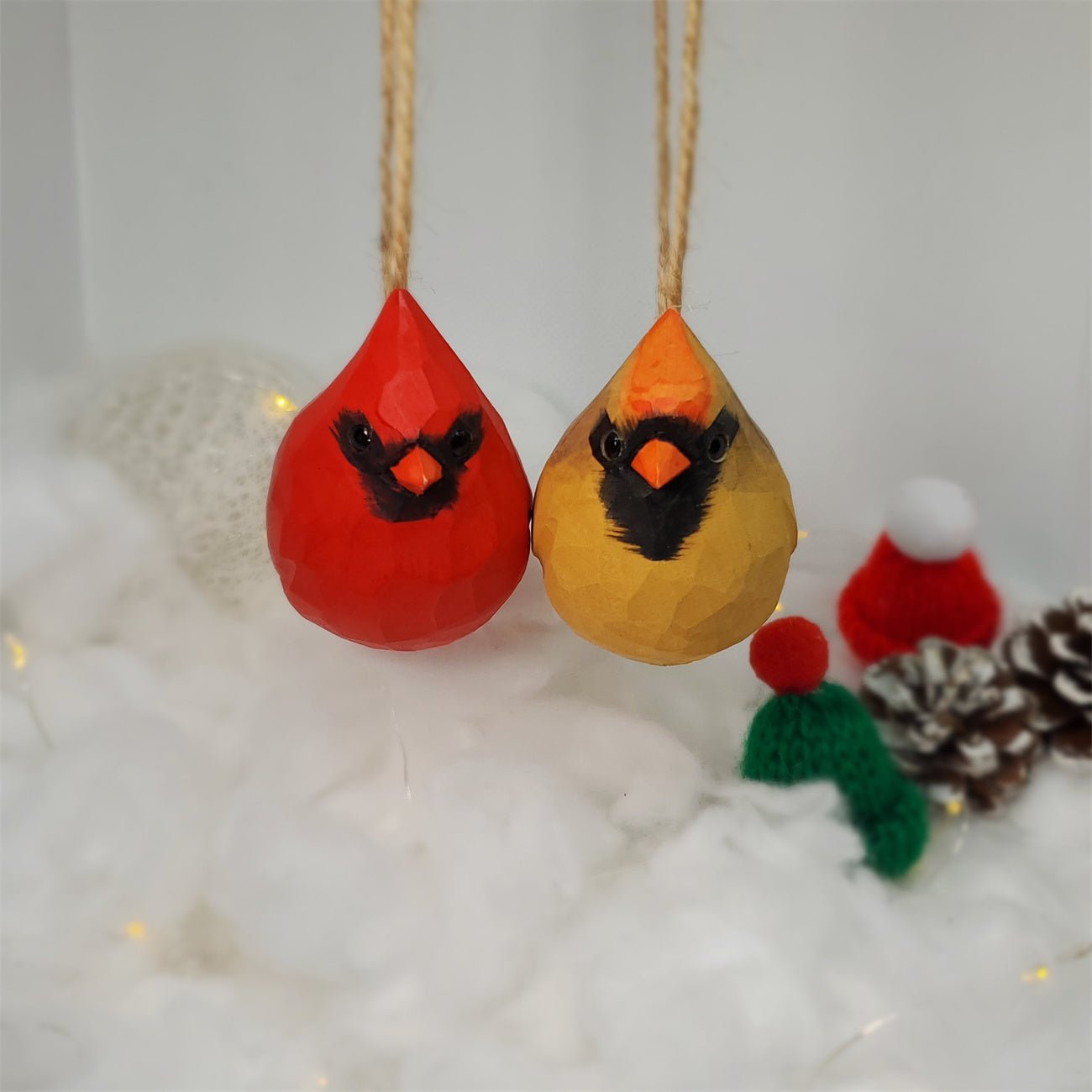 Cardinal Couple Ornaments - Wooden Islands