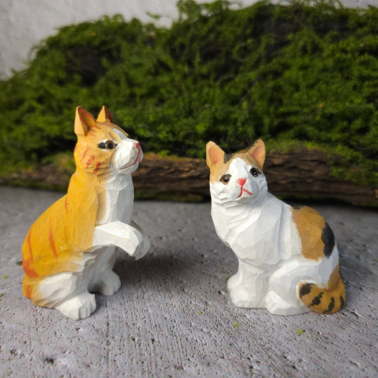 Cat Hand-Painted Figurine - Wooden Islands