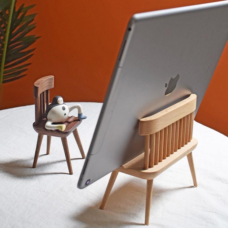 Chair and Bench Phone Holder Stand Handmade Wooden - Wooden Islands