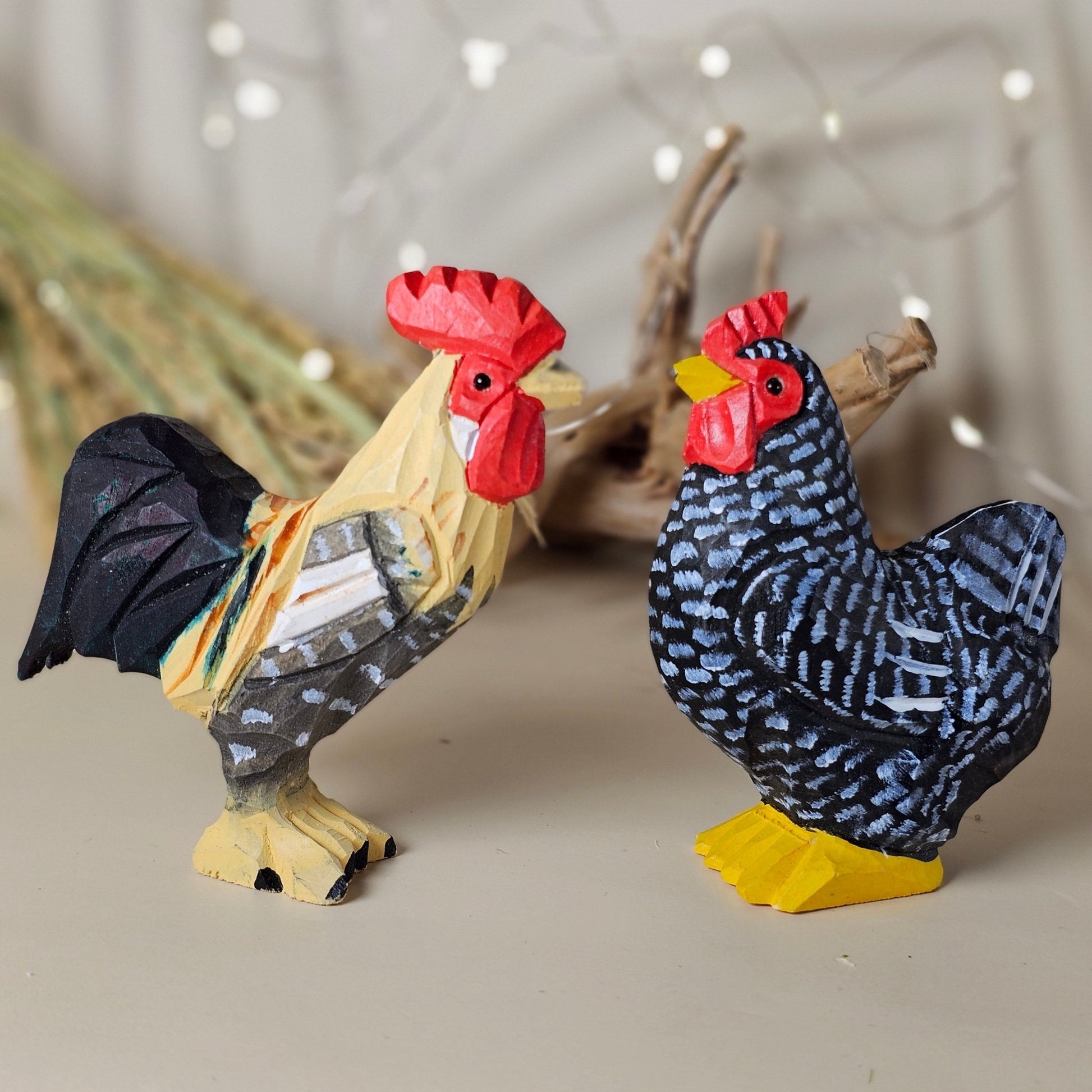 Chicken Hand-Painted Wood Figurine - Wooden Islands