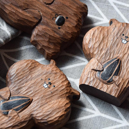 Creative Bottle Opener Hamster, koala Wooden Handmade Fridge Magnet Decoration - Wooden Islands