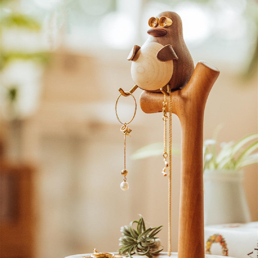 Duck Key Holder Storage Desktop Ornament Wooden Creative Gifts - Wooden Islands