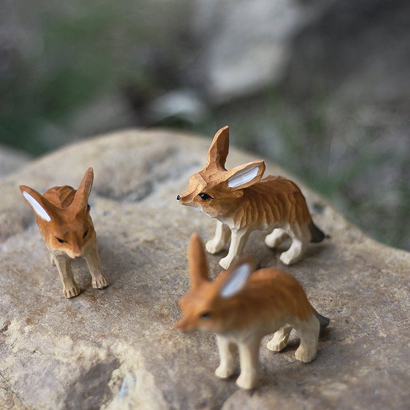 Hand carved, painted and finished wooden Fennec Fox - One of a kind gift! deals