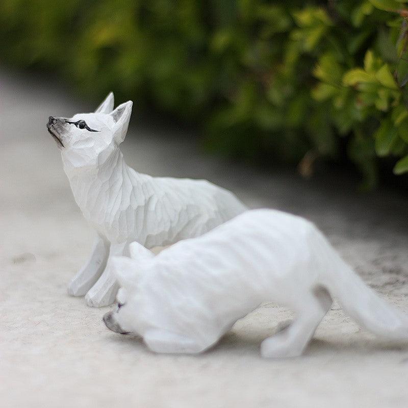 Ceramic fox figurine with Hand carved texture Special woodland animal Unique fox lover gift Wildlife animal ceramic Figure offers Animal Art