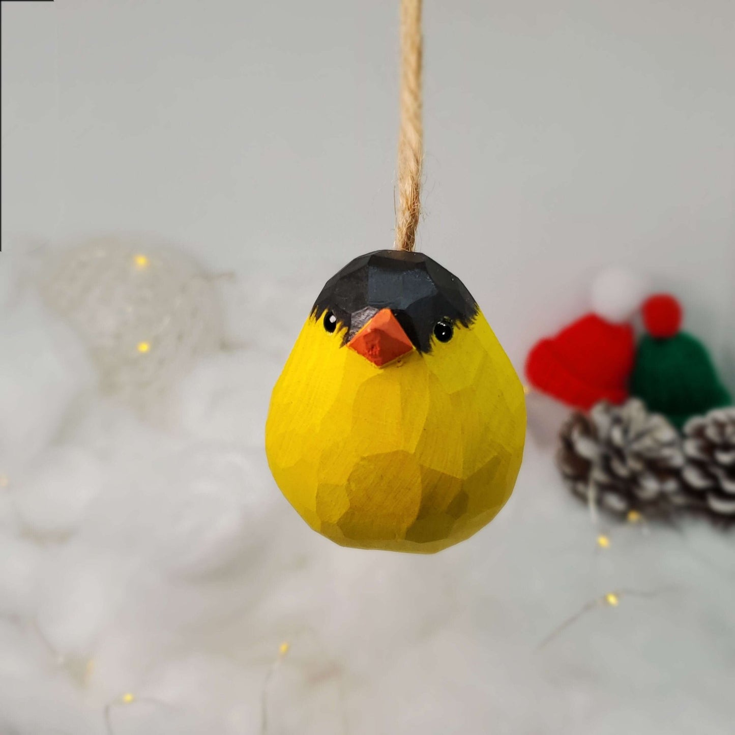 Goldfinch Bird Hanging Ornaments - Wooden Islands