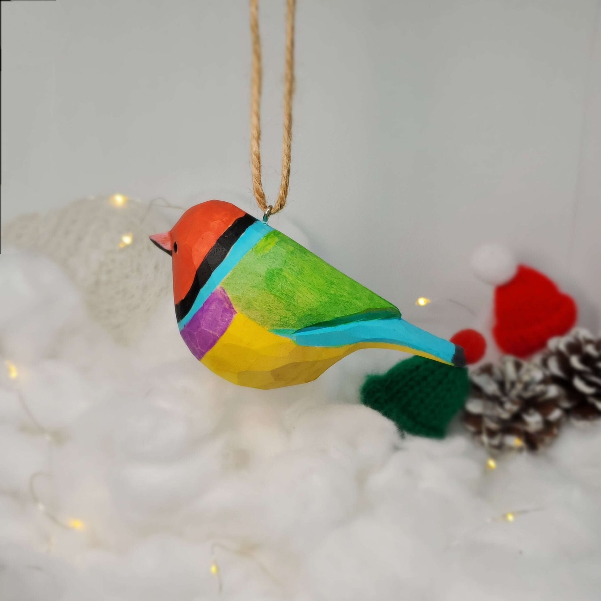 Gouldian finch Bird Hanging Ornaments - Wooden Islands