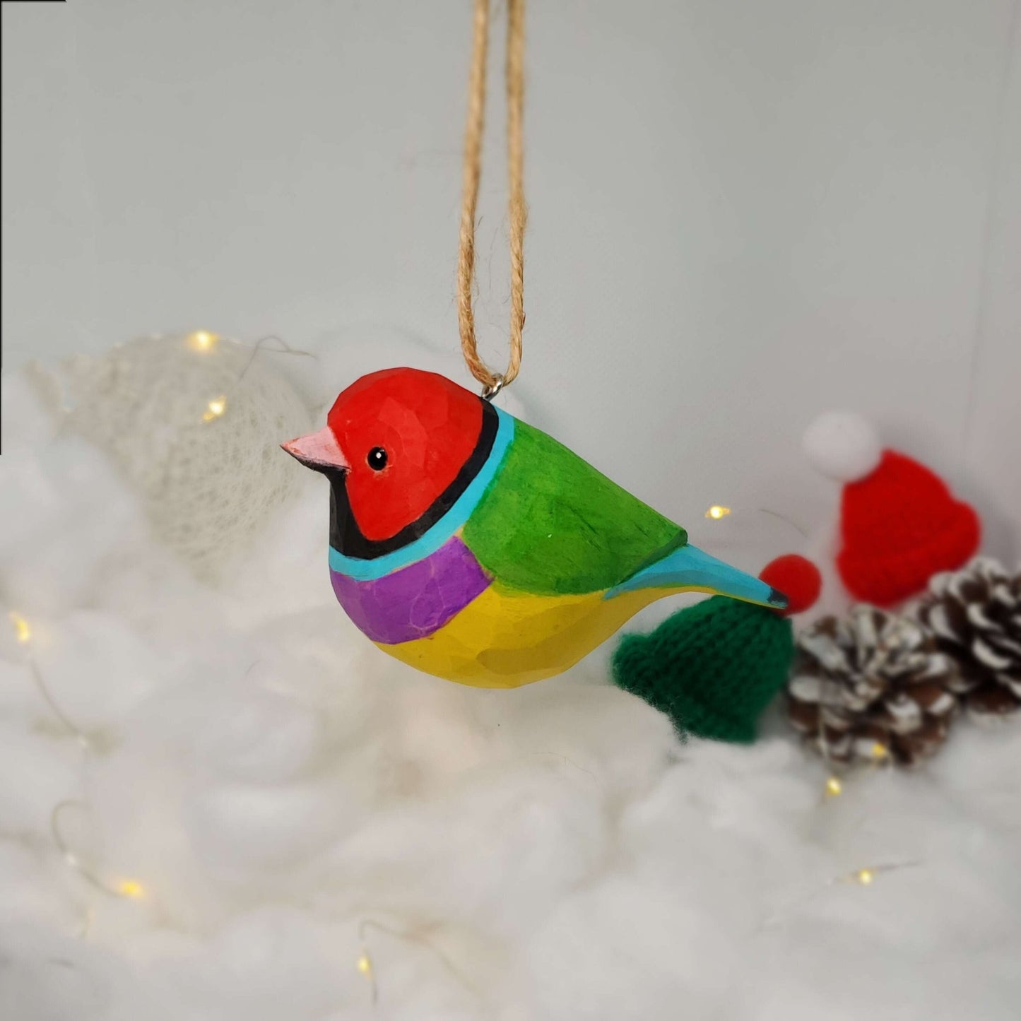 Gouldian finch Bird Hanging Ornaments - Wooden Islands
