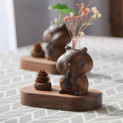 Hamster Wooden Diffuser | Essential oil Diffuser Hand-carved Ornaments - Wooden Islands