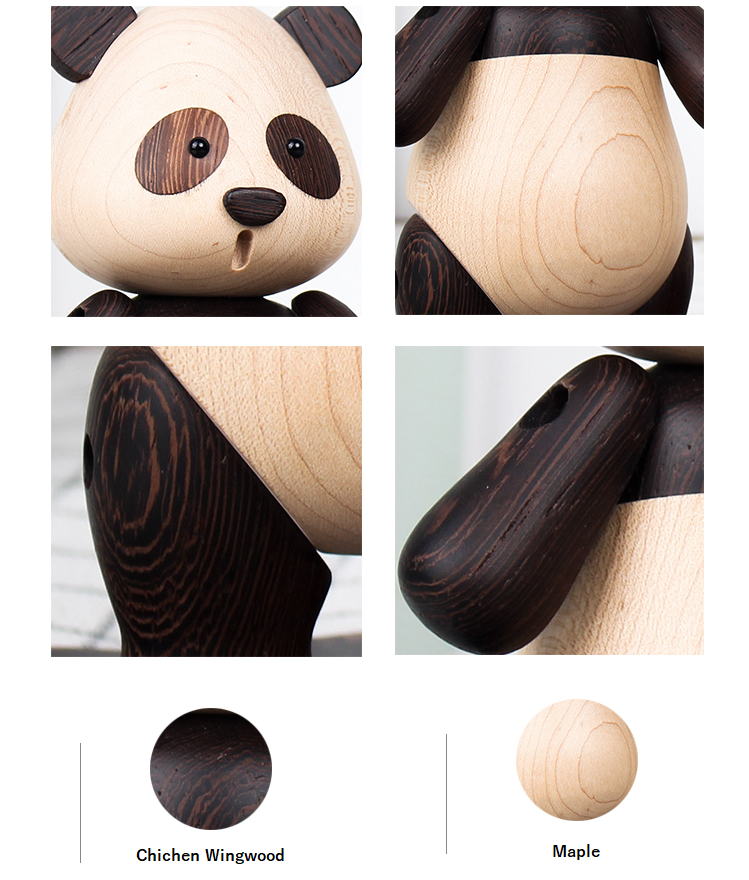Handmade Panda Wooden Figurines_F - Wooden Islands