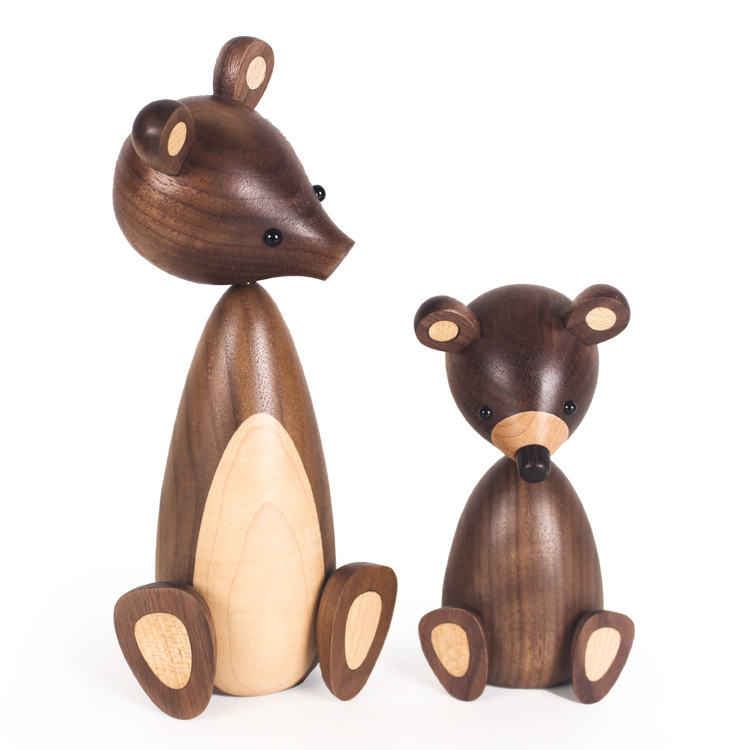 Handmade Q Bear figurine Wooden_F - Wooden Islands