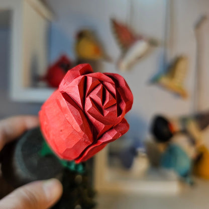 Handmade Wooden Rose - Exquisite Hand-Painted Floral Decor - Wooden Islands