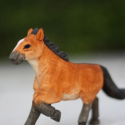 Horse Sculpted Hand-Painted Animal Wood Figure - Wooden Islands
