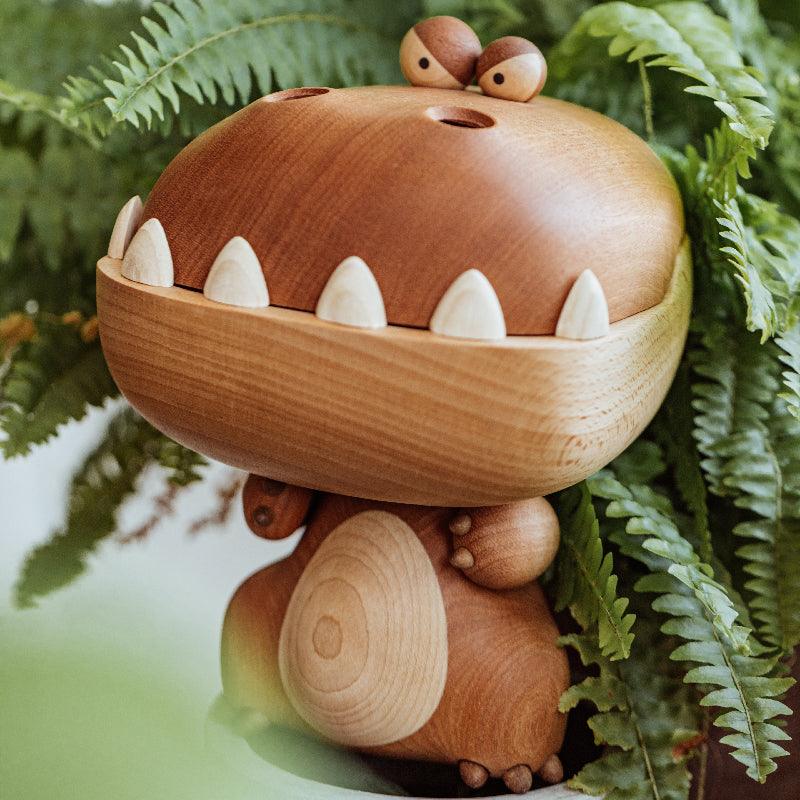 Hungry Big Mouth Dragon Storage Box Desktop Ornament Wooden - Wooden Islands