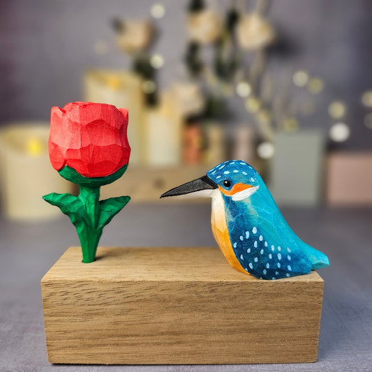 Kingfishers with Rose - Wooden Islands