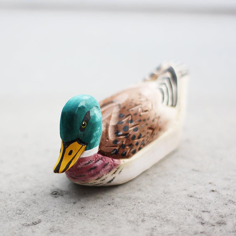 Vintage Decorative Wood popular Carved Duck Figure