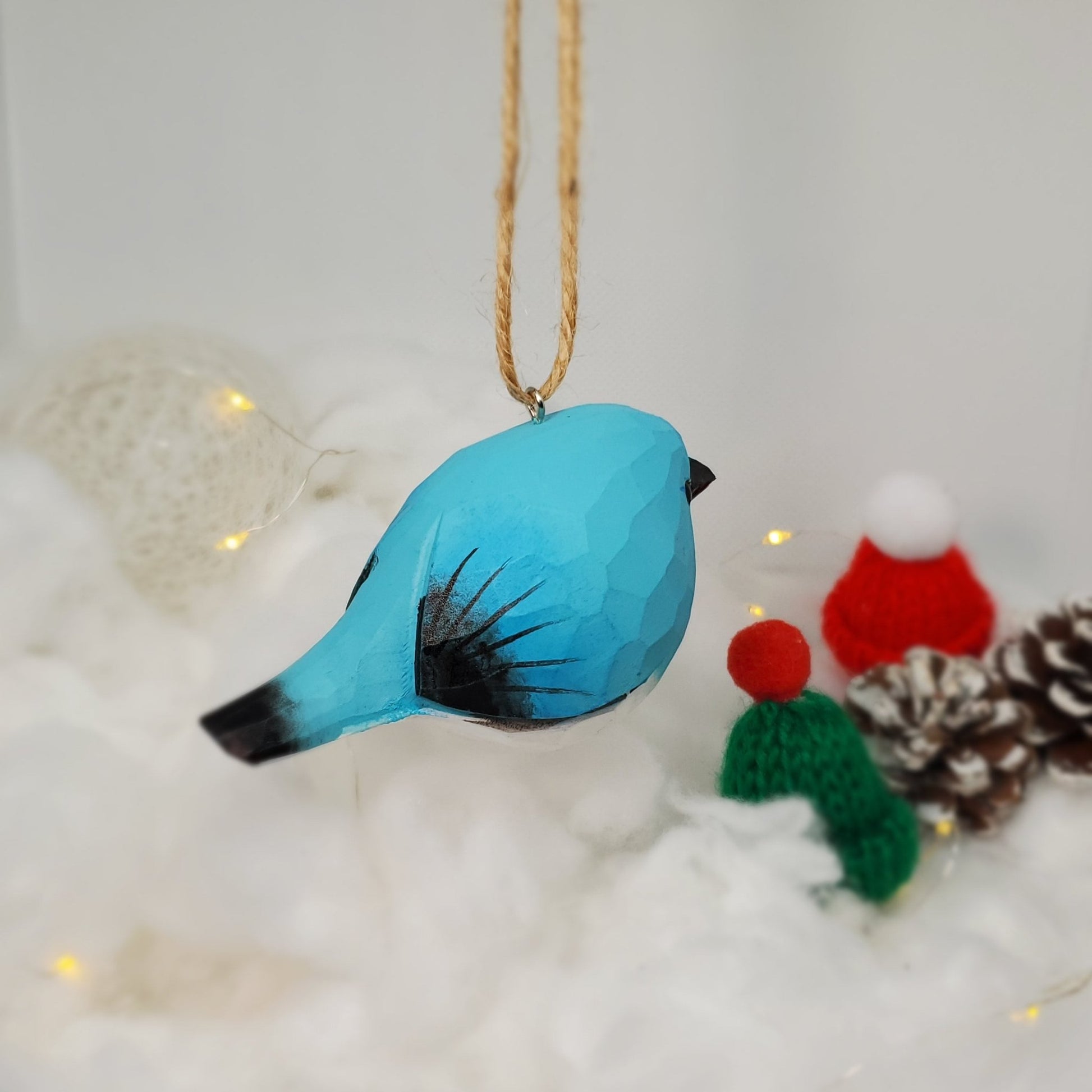 Mountain Bluebird-B Hanging ornaments - Wooden Islands