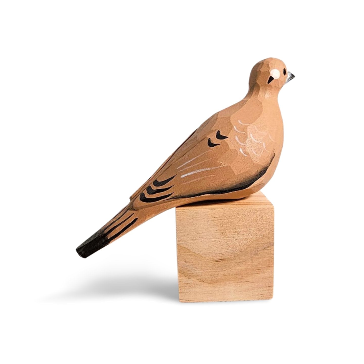Mourning Dove Sculpted Hand-Painted Wood Bird Figure - Wooden Islands