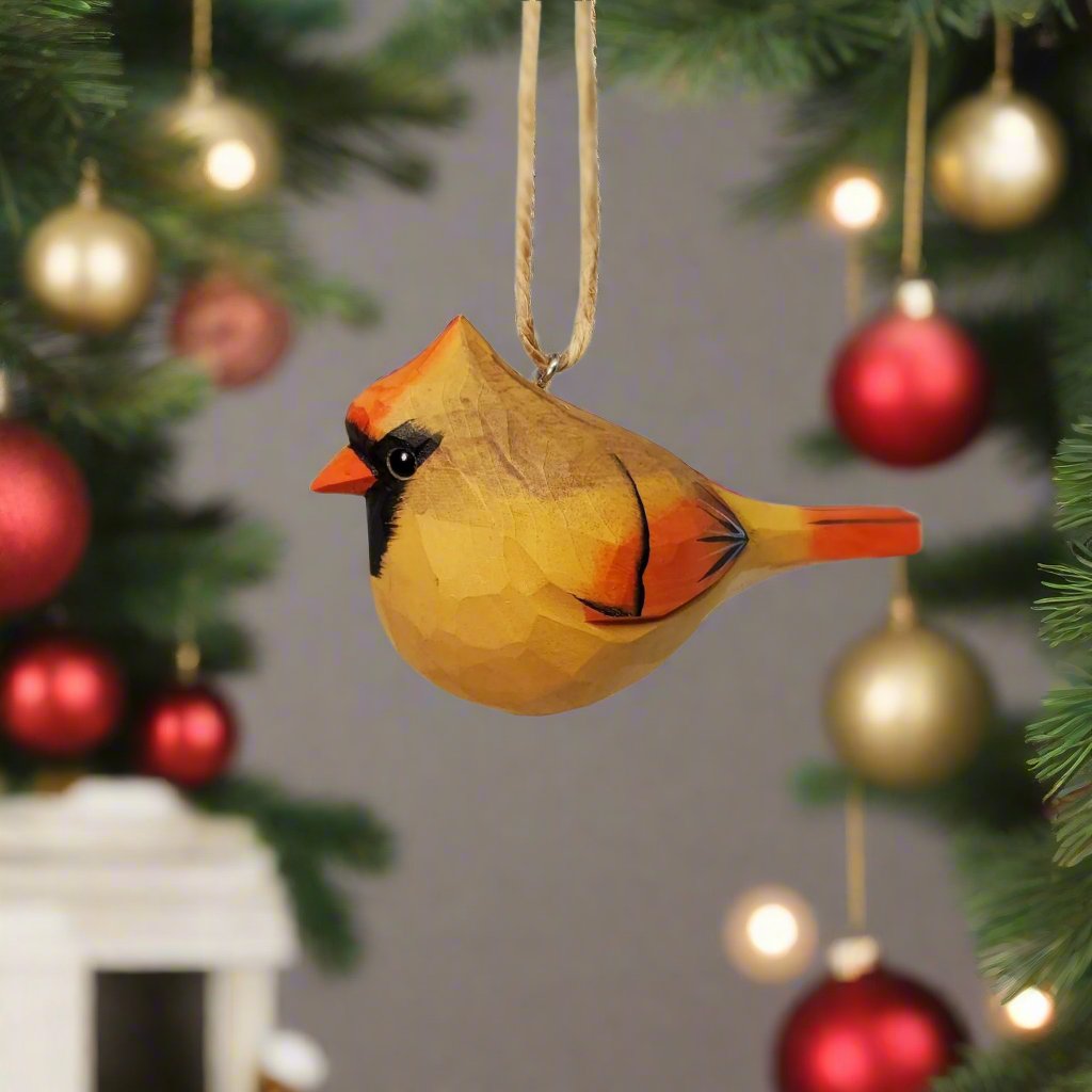 Hand-carved Wooden Bird Ornaments for Unique Christmas Decor – Wooden ...