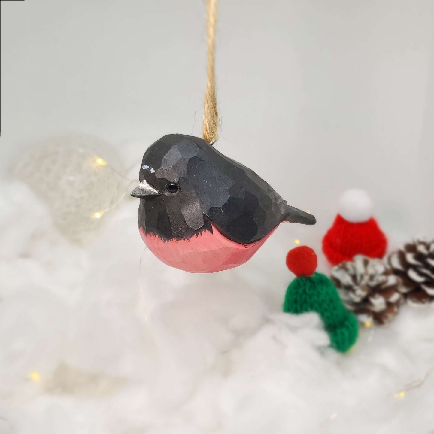 Pink Robin Hanging Ornaments - Wooden Islands