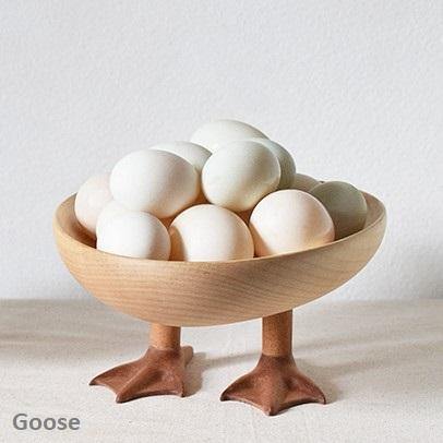 Plates Wooden Handmade Goose and Chicken GO  _PT - Wooden Islands