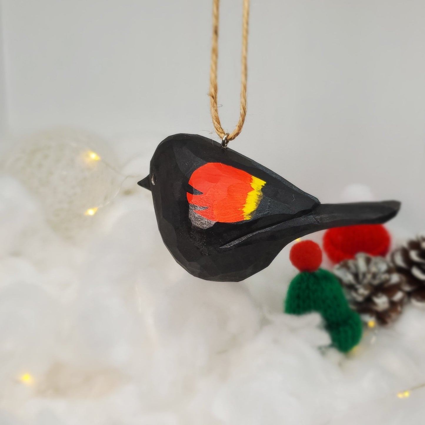 Red-Winged Blackbird Hanging Ornaments - Wooden Islands