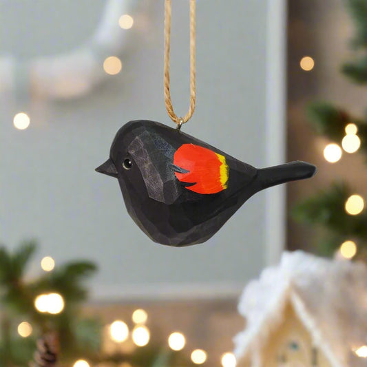 Red-Winged Blackbird Hanging Ornaments - Wooden Islands