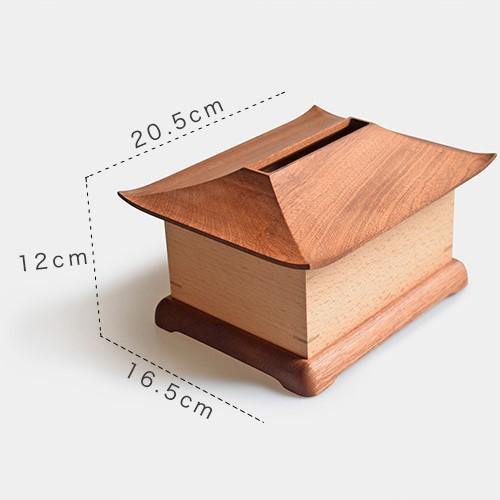 Retro House Decoration Tissue Box Cover Wooden Handmade - Wooden Islands