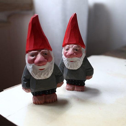 Santa Claus Figurines | Hand Carved Painted Wooden Statue Home Decor sculpture Christmas ornaments - Wooden Islands