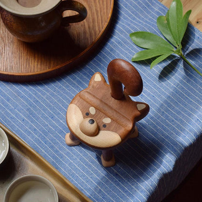 Shiba Inu Cell Phone Stand Wooden Cute Desktop Ornaments - Wooden Islands