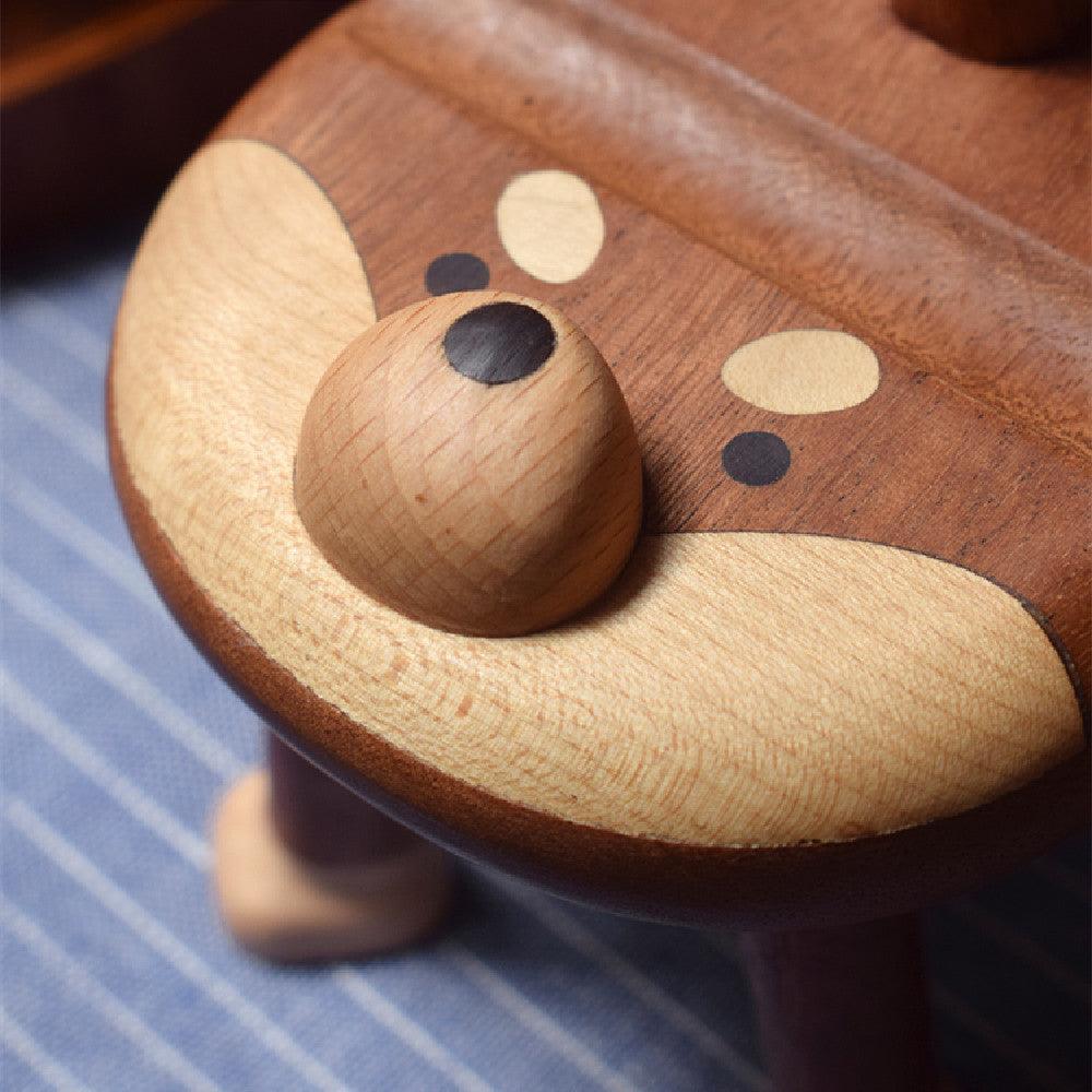 Shiba Inu Cell Phone Stand Wooden Cute Desktop Ornaments - Wooden Islands