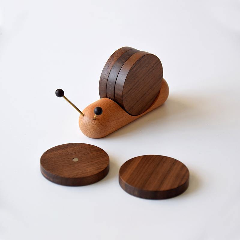 Snail Coaster set Wooden Handmade Home Decor Products - Wooden Islands