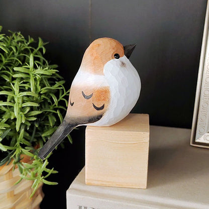 Sparrow New Sculpted Hand-Painted Bird Figure - Wooden Islands