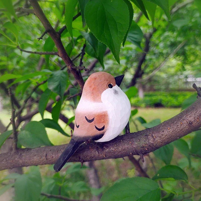 Sparrow New Sculpted Hand-Painted Bird Figure - Wooden Islands