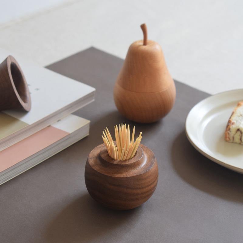 Toothpick holder Handmade Wooden Pear Table Decoration - Wooden Islands