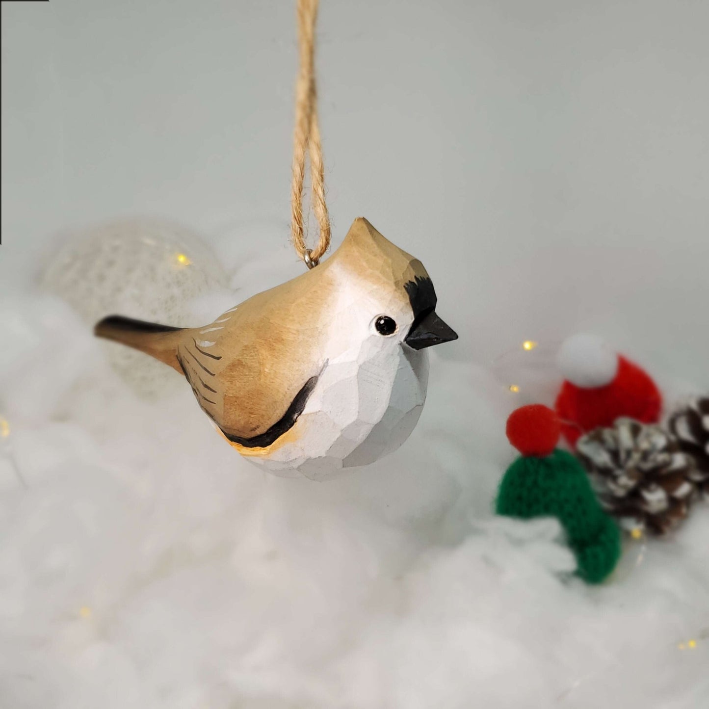 Tufted Titmouse Hanging Ornaments - Wooden Islands
