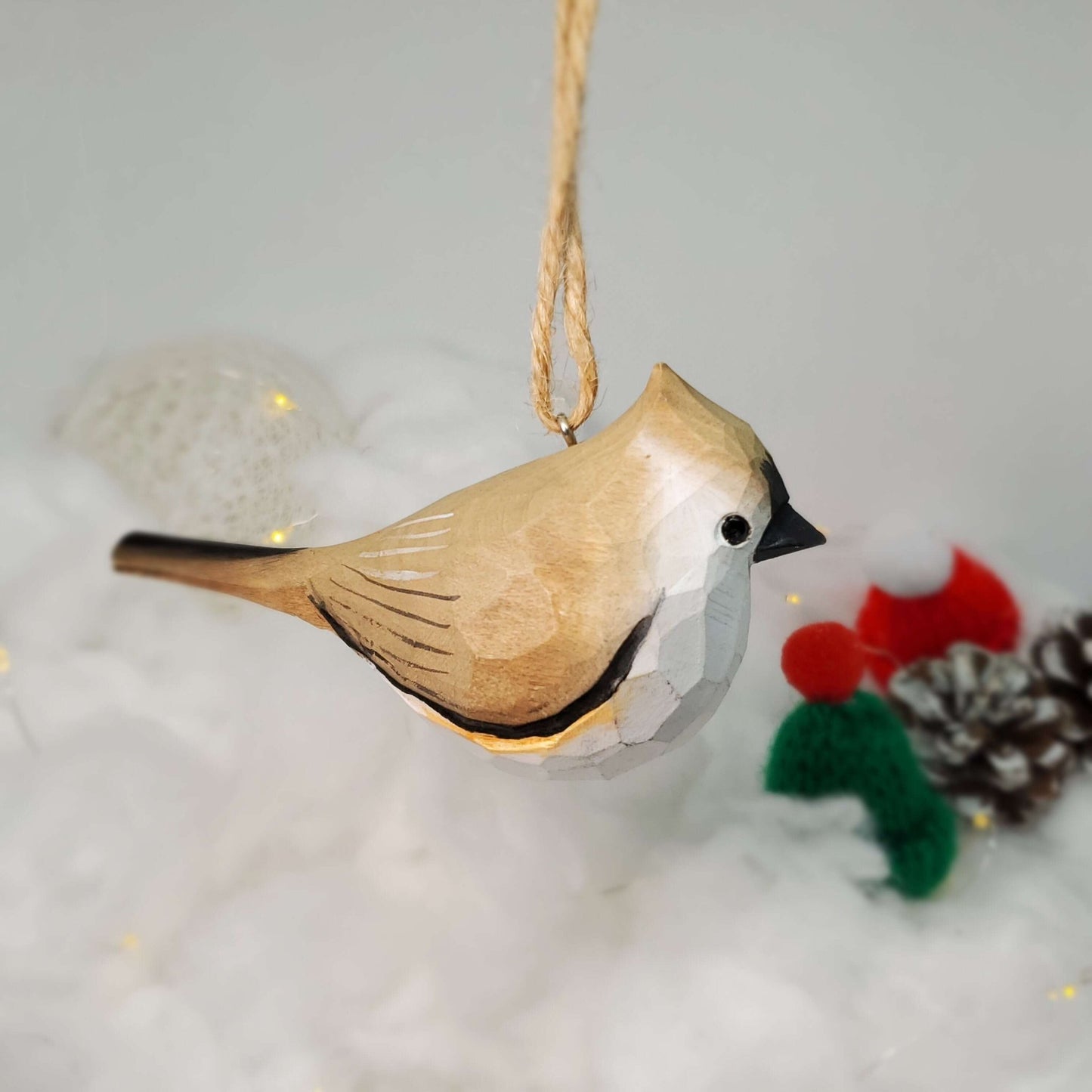Tufted Titmouse Hanging Ornaments - Wooden Islands